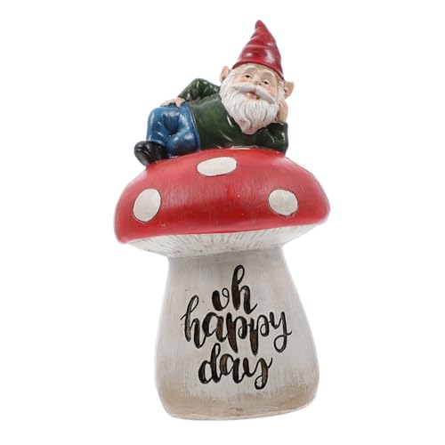 Happyyami 1pc Creative Gnome Doll for Garden Decor Adorable Mushroom Design Landscape Prop for Home Decoration and Sturdy Outdoor Ornament for Patio and Balcony