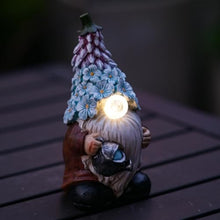 Load image into Gallery viewer, Solar-Powered Gnome Statues, Funny Garden Gnome Figurines, Resin Craft Gnome Figurines, Garden Solar Light Gnome Outdoor Solar Gnome Whimsical Lawn Ornaments 7.48x3.54x3.54 inches for House and
