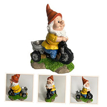 Load image into Gallery viewer, BESPORTBLE Gnome Statue Riding Tricycle Adorable Resin Dwarf Sculpture for Garden Patio and Home Decor Birthdays Anniversaries and Festivals
