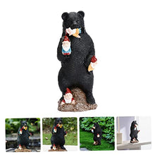 Load image into Gallery viewer, SUPVOX 1Pc Bear Eating Gnome Figurine Lifelike Black Bear Statue for Outdoor Garden Decoration Patio Art Sculpture for Courtyards Lawns and Terraces Year Home Decor
