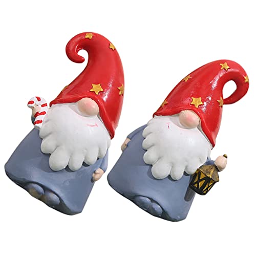 Happyyami 2pcs Adorable Dwarf Gnome Decor Moss Gnome Garden Ornaments Lightweight Easy to Move for Indoor Outdoor Use