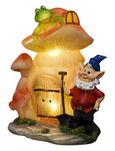Load image into Gallery viewer, VINIUSIKI Garden Statues Mushroom House Gnome with Solar Light, LED Outdoor Fairy House Statue for Lawn,Balcony-Yard Art Patio Decor, Outdoor Easter Decorations Gifts for Mom Women
