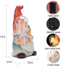 Load image into Gallery viewer, shumi Garden Gnomes Solar Outdoor Figurine Lights,Solar Garden Decorations Gnome Figurine for Patio Yard Backyard Lawn
