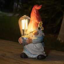 Load image into Gallery viewer, shumi Garden Gnomes Solar Outdoor Figurine Lights,Solar Garden Decorations Gnome Figurine for Patio Yard Backyard Lawn
