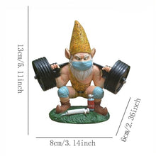 Load image into Gallery viewer, Garden Gnome Outdoor Workout Statues, Barbell Dwarves Sculpture, Weightlifting Resin Gnome, 13 x 8 x 6 cm, Dwarf Weightlifting Resin Ornaments for Patio Lawn Home Decorations (Weightlifting Gnome)
