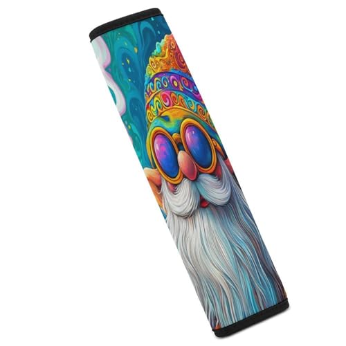 Gnome Smoking Colorful Car Seat Belt Pad Strap Belts Covers Universal Auto Part Accessories 1PCS
