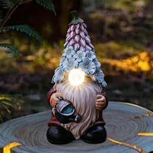 Load image into Gallery viewer, Solar-Powered Gnome Statues, Funny Garden Gnome Figurines, Resin Craft Gnome Figurines, Garden Solar Light Gnome Outdoor Solar Gnome Whimsical Lawn Ornaments 7.48x3.54x3.54 inches for House and
