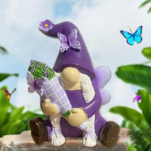 Load image into Gallery viewer, Gnome Ornament, Purple Gnomes Decorations, Gnome Garden Statue, Whimsical Garden Figurines, Male and Female Gnome Statues, Desktop Violet Gnomes Figurine Decor for Patio, Desk, Shelf
