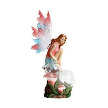 Load image into Gallery viewer, YTOOZ Flower Fairy Solar Garden Light Statues With Wings Decor Outdoor Sculptures Angel Solar Glowing Crafts Ornaments Patio Yard Figure Statue B 14x12x42cm(6x5x17inch) Gift
