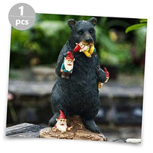 Load image into Gallery viewer, Happyyami Black Bear Statue Garden Gnome Decoration Durable Lawn Art Sculpture for Outdoor Patio Fun Bear Figurine for Garden Decor Bright Colors for Festivals and Parties
