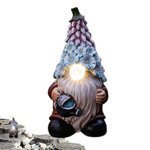Load image into Gallery viewer, Solar-Powered Gnome Statues, Funny Garden Gnome Figurines, Resin Craft Gnome Figurines, Garden Solar Light Gnome Outdoor Solar Gnome Whimsical Lawn Ornaments 7.48x3.54x3.54 inches for House and
