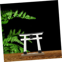 Load image into Gallery viewer, Happyyami Shrine Gate Model Fish Tank Decoration Windmill Garden Fish Ornaments Solar Stake Lights Outdoor Aquarium Gnome Chimes Deck Decor Gate Crafts Resin
