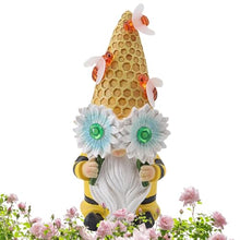 Load image into Gallery viewer, Outdoor Statues, Solar Garden GNOME, Sunflower GNOME Sculpture, Spring GNOME Figurine, Solar-Powered Sunflower Spring GNOME Statue Resin GNOME Statues with Solar Lights for Yard, Or Garden Decor
