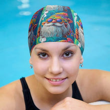 Load image into Gallery viewer, Gnome Smoking Colorful Classic Swim Cap High Elasticity Soft Bathing Caps Lightweight Swimming Hat for Men Women
