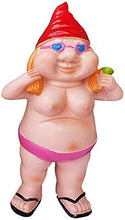 Load image into Gallery viewer, Garden Gnome, Statue Peeing Gnome, Naughty Garden Gnome, Funny Naked Gnome, Resin Garden Gnomes, Male Female Nude Gnomes Goblin-Art Decoration, Lawn Ornaments Indoor or Outdoor Garden Ornament (woman)
