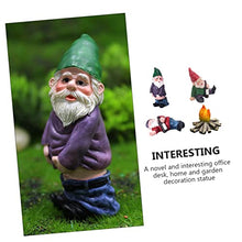 Load image into Gallery viewer, CAXUSD 4pcs Miniature Dwarf Resin Ornaments for Outdoor Garden Decoration Includes Sitting Lying down Gnomes Bonfire for Home Holidays
