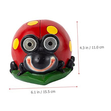 Load image into Gallery viewer, Toyvian Solar Garden Ladybug Figurine Water Resistant Outdoor Statue Decorative Solar Lights for Lawn Automatic Dusk to Dawn Illumination
