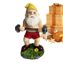 Load image into Gallery viewer, Genérico Outdoor Gnome Statue - Creative Weightlifting Figurine, Weather Resistant Gnome Table Decoration for Gardens, Patios, Lawns, Rooms
