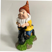 Load image into Gallery viewer, BESPORTBLE Gnome Statue Riding Tricycle Adorable Resin Dwarf Sculpture for Garden Patio and Home Decor Birthdays Anniversaries and Festivals
