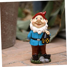 Load image into Gallery viewer, Happyyami Garden Gnomes Statue Resin Dwarf Ornament Resin Decoration for Fairy Garden Home Office Desktop Decor
