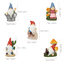 Load image into Gallery viewer, YUGSHNKFC 5Pieces Resins Gnomes Elves Dwarf Miniature Figurines Ornaments For Garden Landscape And Flowerbed Plant Pots Decoration
