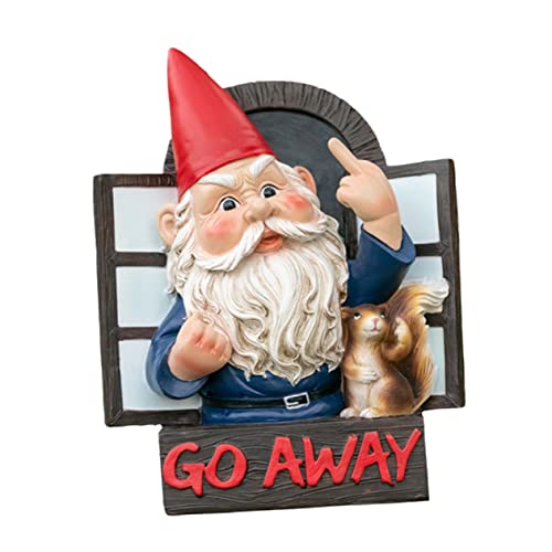 Happyyami 1 Pc Garden Gnomes Ornaments Outdoor Solar Garden Ornaments Resin Statue Decoration Lawn Decoration