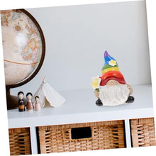 Load image into Gallery viewer, Happyyami 2pcs Rainbow Gnome Statues Garden Decor for Outdoor Use for Flower Bed and Backyard Ornaments
