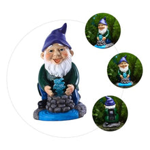 Load image into Gallery viewer, Happyyami Garden Dwarf Solar Light Weatherproof Resin Gnome Statue for Outdoor Decor Garden Ornament Unique
