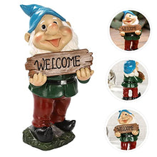 Load image into Gallery viewer, Happyyami Gnome Welcome Sign Garden Decor Resin Waterproof Gnome Ornament Unique Dwarf Sculpture
