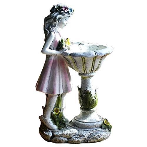 MYYINGBIN Flower Fairy Solar Garden Light Outdoor Angel Statue Landscape Lamp Resin Figurine For Courtyard Lawn Woodland, S