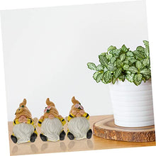 Load image into Gallery viewer, Happyyami 3pcs Garden Gnome Statue Decorative Bee Gnome Figurine White Beard Resin Dwarf Ornaments for Fall Decor Indoor and Outdoor Thanksgiving Display
