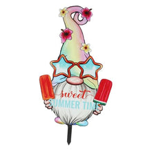 Load image into Gallery viewer, Toyvian Summer Gnome Garden Stake Decor Acrylic Outdoor Ornament for Lawn Patio Courtyard Pathway for Summer Festivals Gardening Enthusiasts
