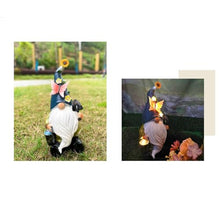Load image into Gallery viewer, Resin Gnome Statue - Solar Gnomes Decorations | Waterproof Dwarf Figurine with Solar LED Lights for Backyard Lawn Patio Porch Outside
