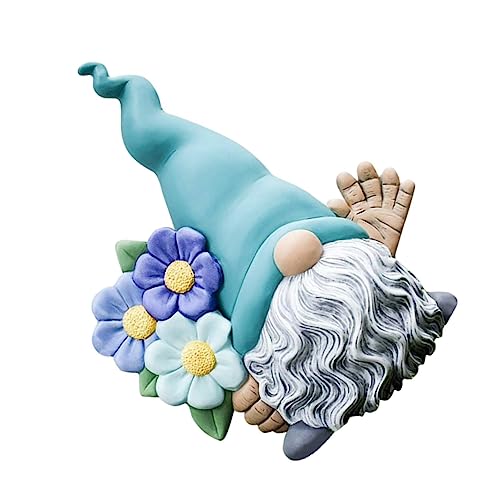 Happyyami Garden Gnome Figurine Decorative Ornament for Home and Garden Doll Flowers for Lawn Desk Tiered Tray Decoration