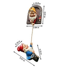 Load image into Gallery viewer, Enchanting Gnome Climbing Rope Face Hanging Ornament: Resin Dwarf Garden Sculpture, Outdoor Gardening Decor Craft. Add Unique Charm to Your Garden!
