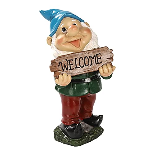 Funny Garden Gnome Statue, Garden Gnome Ornaments Outdoor, Resin Crafts Cartoon Dwarf Statue for Yard Lawn Decoration Gift