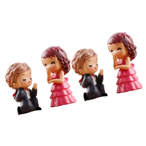 iplusmile 2 Pair Miniature Couples Resin Adornments Couples Decor for Home Office Micro Landscape Garden Decorations