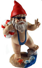 Load image into Gallery viewer, Blue Whale Gifts 15cm Funny Gnome Garden Ornament - Mankini/Life Ring Design
