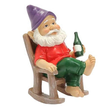 Load image into Gallery viewer, MOUNTTU Funny Garden Gnomes Decoration Statue Resin Rocking Chair Dwarf Ornament Mini Garden Gnome Statue Ornaments
