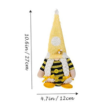 Load image into Gallery viewer, Happyyami 2Pcs Summer Bee Gnome Doll Decorative Figurine Tomte for Garden Ornament Handmade Soft Plush Gonk Decoration
