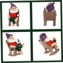 Load image into Gallery viewer, Xoeryoy Funny Garden Gnomes Decoration Statue Resin Rocking Chair Dwarf Ornament Mini Garden Gnome Statue Ornaments #·
