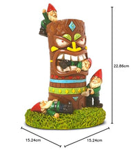 Load image into Gallery viewer, Kwirkworks Funny Garden Gnome - Tiki Pole Gnome Massacre Lawn Statue Figurine - Fun Gift
