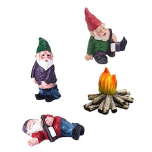 Load image into Gallery viewer, BESPORTBLE 4pcs Dwarf Bonfire Decor Landscape Resin Gnomes for Garden Unique Adornments for Fairy Miniature Gardens Safe Decorations Fun Educational Toy

