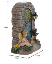 Load image into Gallery viewer, Azuma Fairy Door Solar Powered Garden Ornament Yellow LED Lights Outdoor - Fairy
