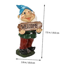 Load image into Gallery viewer, Happyyami Gnome Welcome Sign Garden Decor Resin Waterproof Gnome Ornament Unique Dwarf Sculpture
