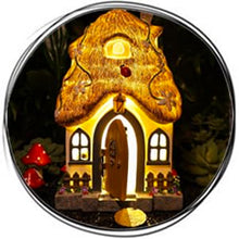 Load image into Gallery viewer, Resin Fairy Garden Set, Glow in the Dark Garden Accessories, 18 cm Fairy House with Hinged Door and Solar LED Light, Luminous Stones, Fairy with Unicorn,
