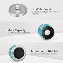 Load image into Gallery viewer, Hawaiian Gnome Cigarette Butt Bucket, Stainless Steel Ashtray with Lid, Ashtray Outside
