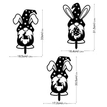 Load image into Gallery viewer, 3pcs Garden Gnome Easter Gnome Sign with Stake Black Gnome Yard Art for Outdoor Garden Lawn Sidewalks Patio Gnome Decoration
