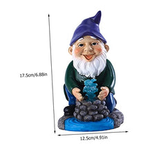 Load image into Gallery viewer, Happyyami Garden Dwarf Solar Light Weatherproof Resin Gnome Statue for Outdoor Decor Garden Ornament Unique
