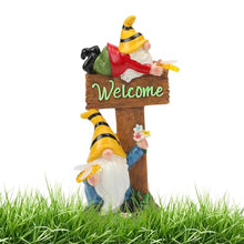 Load image into Gallery viewer, Vriusi Solar LED Gnome Statues Resin Gnome Sculpture Outdoor Garden Decor Lawn Gnome Figurine Solar Yard Decor Solar-Powered Gnome LED Gnome Yard Statue Garden Gnome Light Outdoor Tabletop Gnome
